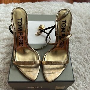 Tom ford gold sandals size 7.5 for sale